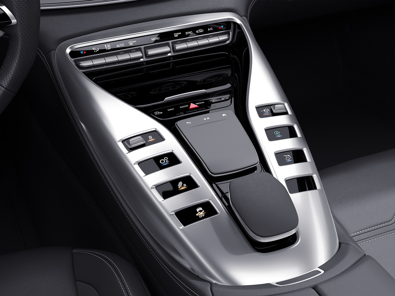 La consola central del Mercedes-AMG GT Coupé de 4 puertas. Consola central | GT Coupé de 4 puertas | Mercedes-AMG