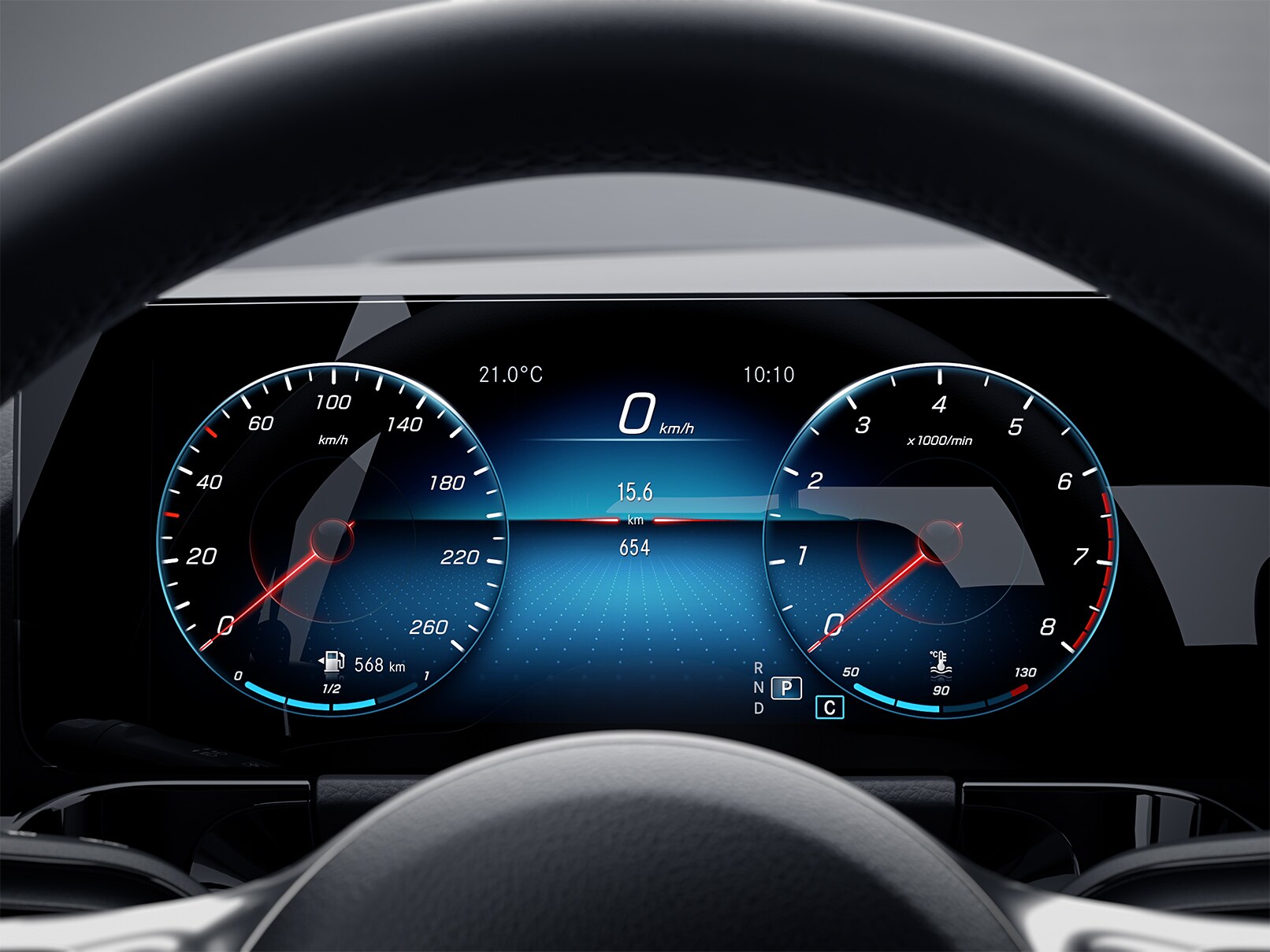 Cuadro de instrumentos del Mercedes-Benz GLA. Ayuda activa para aparcar con PARKTRONIC | Mercedes-Benz