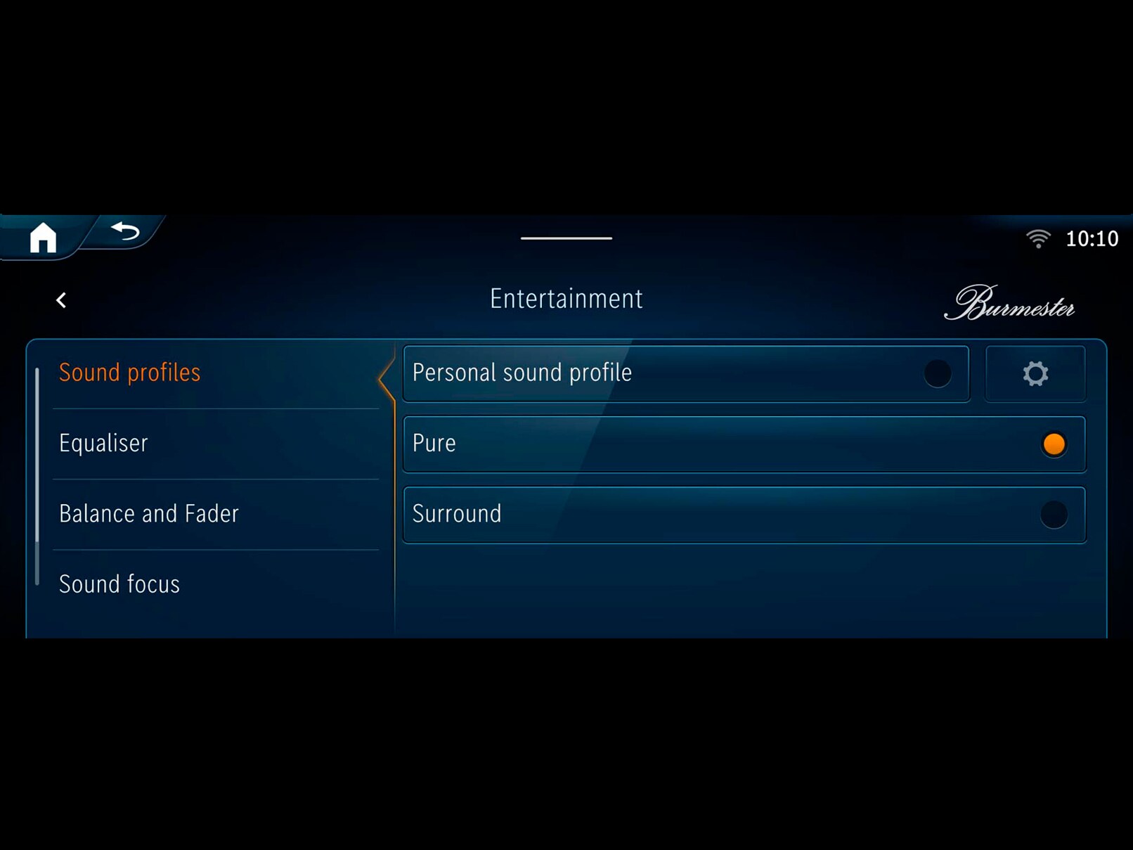 El visualizador de medios del Mercedes-AMG GT Coupé de 4 puertas. Sistema de sonido surround Burmester® | GT 4-Door Coupé | Mercedes-AMG